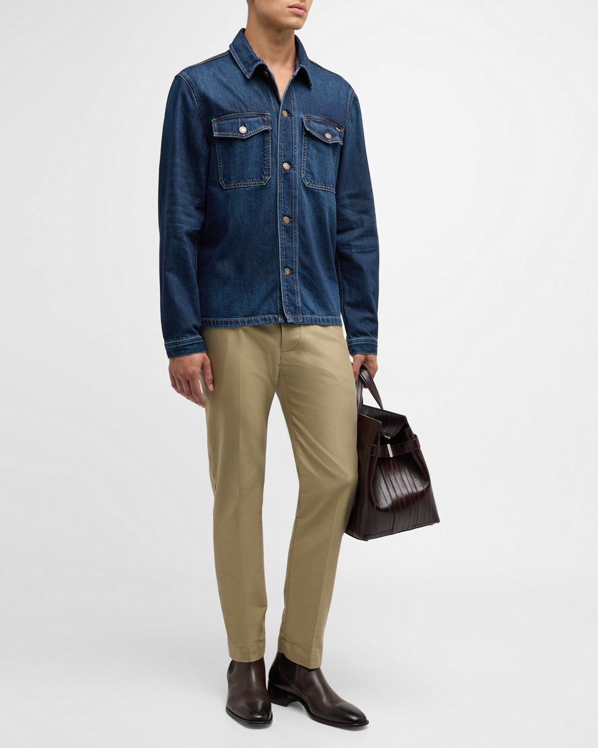 TOM FORD Men 's Denim Shirt Jacket