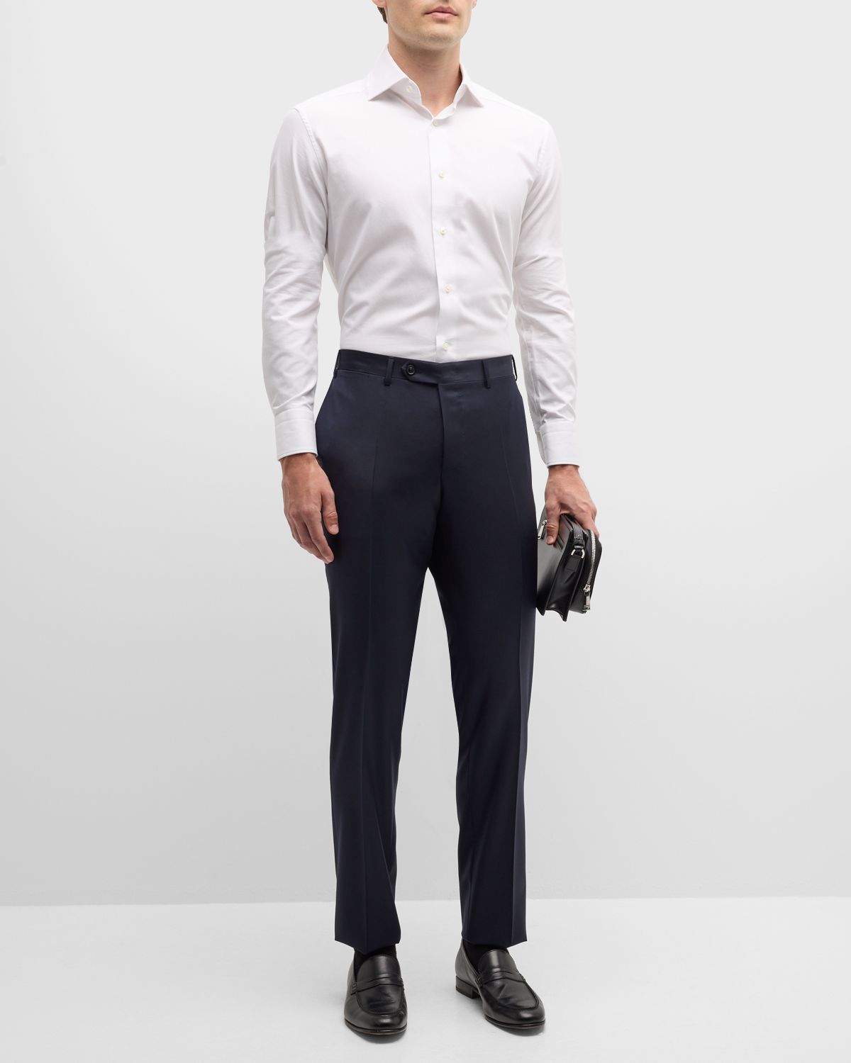 Canali Men 's Solid 150s Wool Twill Pants