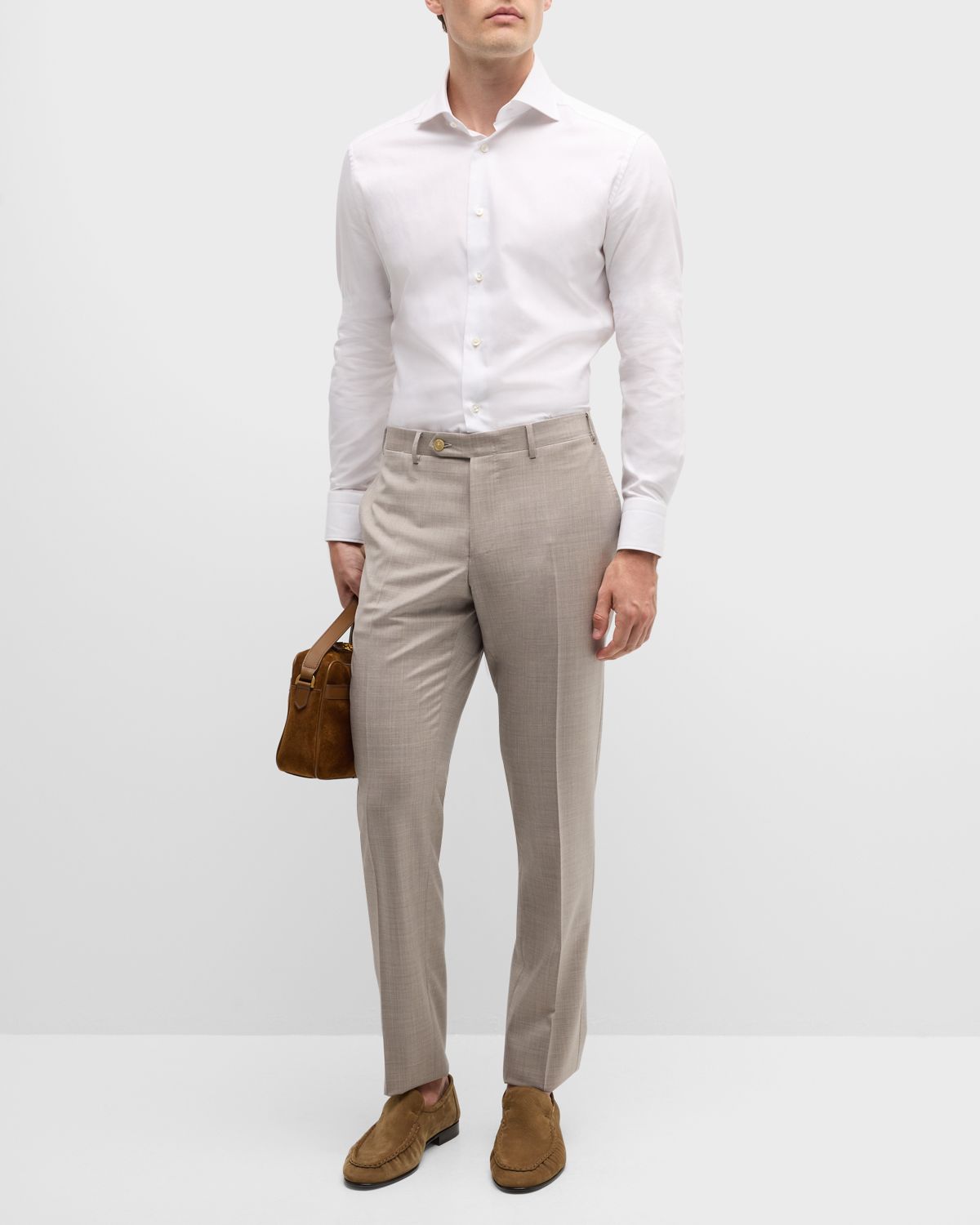 Canali Men 's Solid 150s Wool Twill Pants