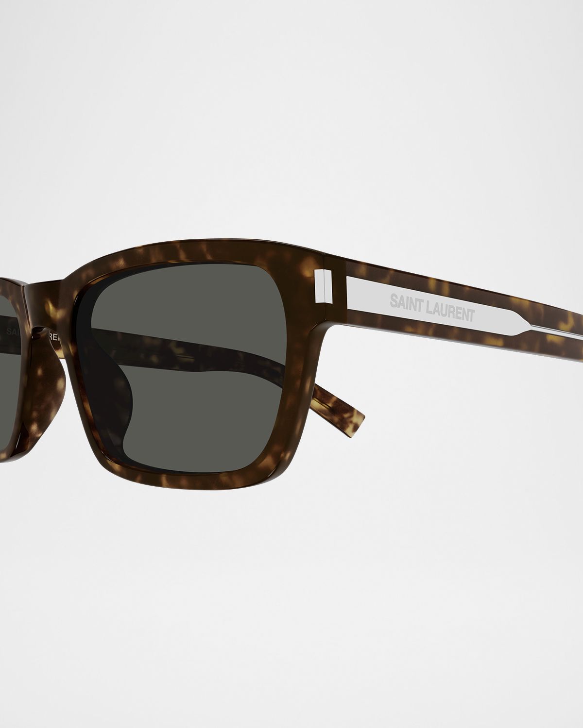 Saint Laurent Men 's Rectangle Acetate Sunglasses with Logo Detail