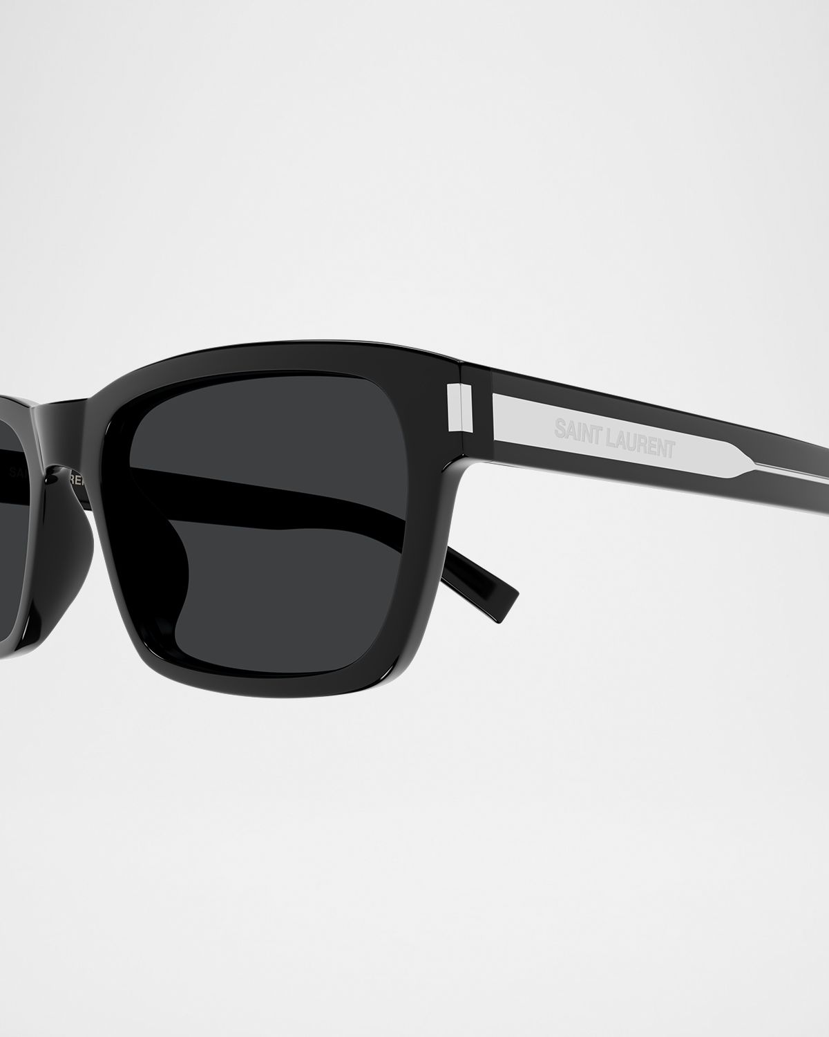Saint Laurent Men 's Rectangle Acetate Sunglasses with Logo Detail