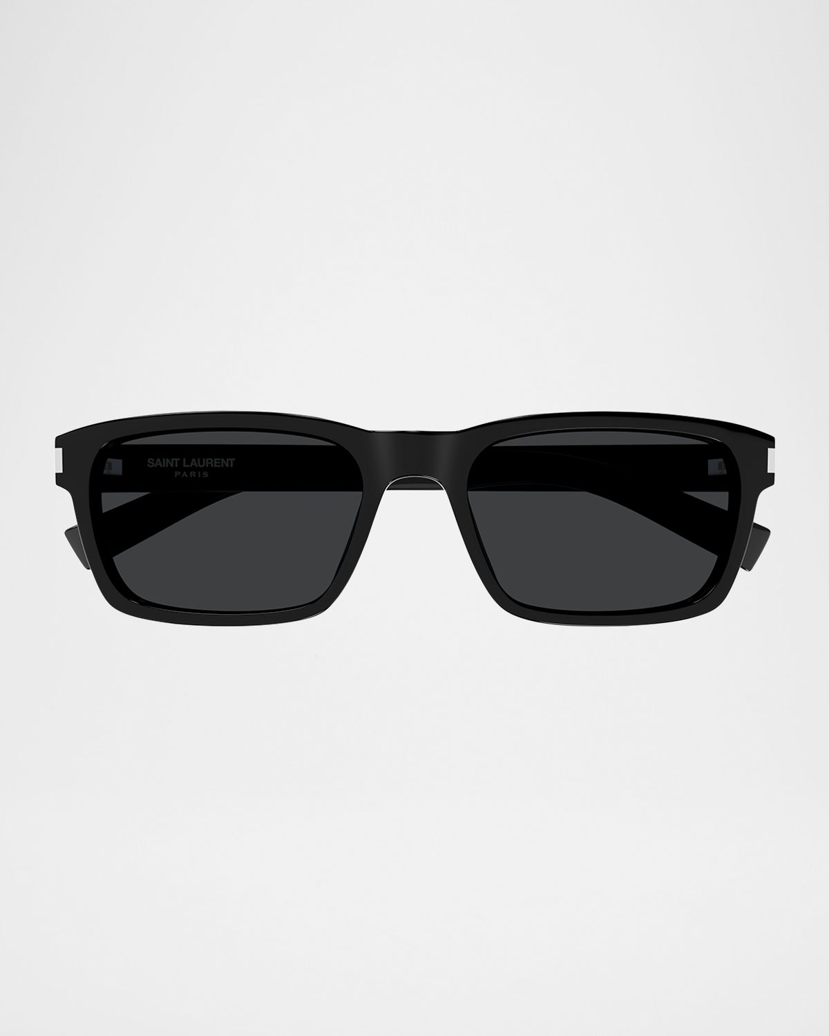 Saint Laurent Men 's Rectangle Acetate Sunglasses with Logo Detail