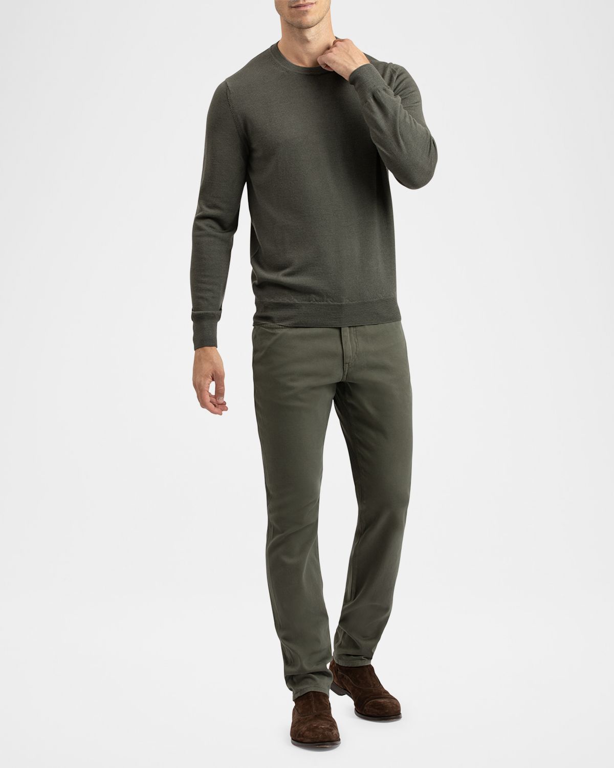 Boglioli Men 's Washed Cotton 5-Pocket Pants | Thumbnail 4