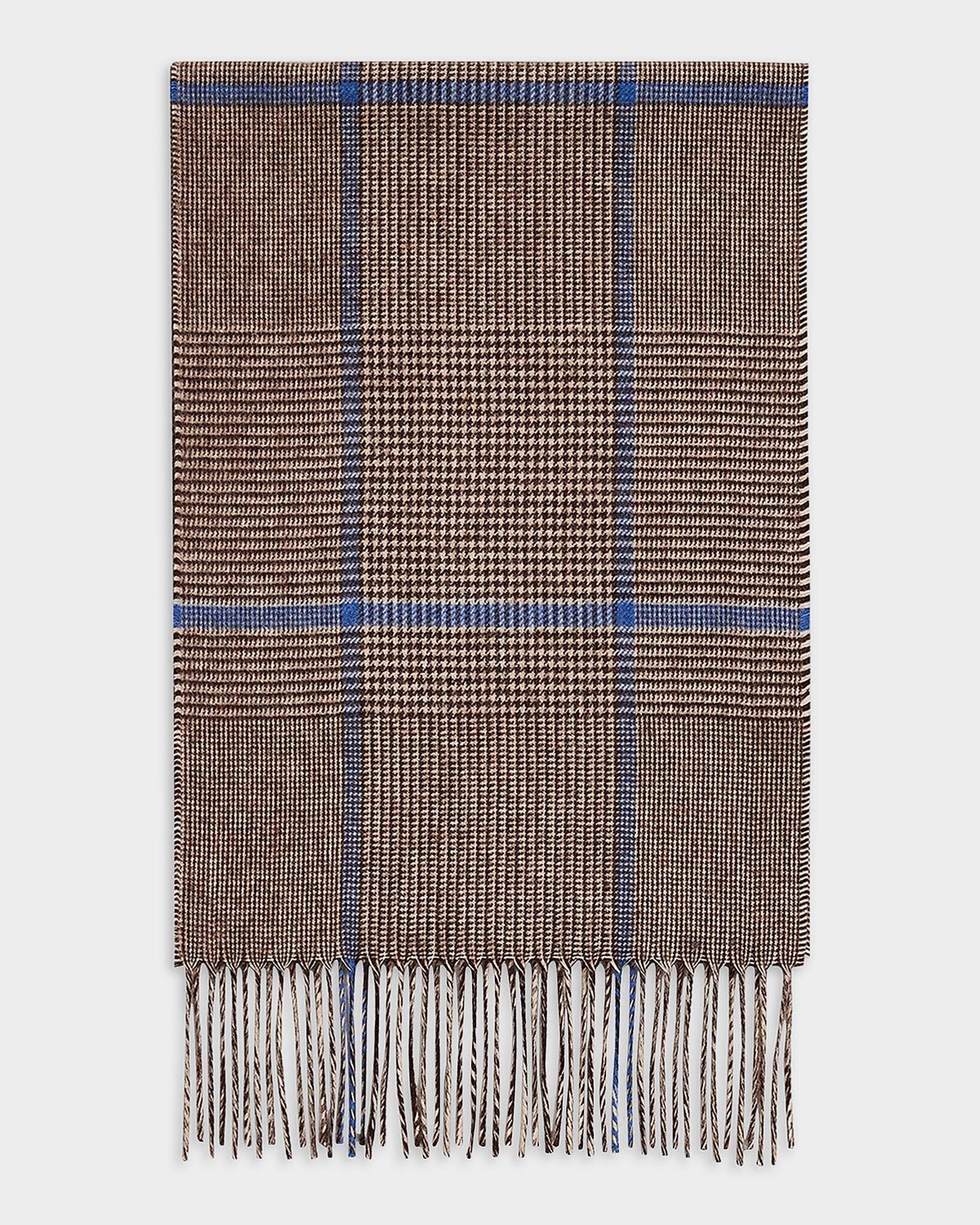 PIACENZA 1733 Men 's Illinois Silk and Cashmere Houndstooth Scarf