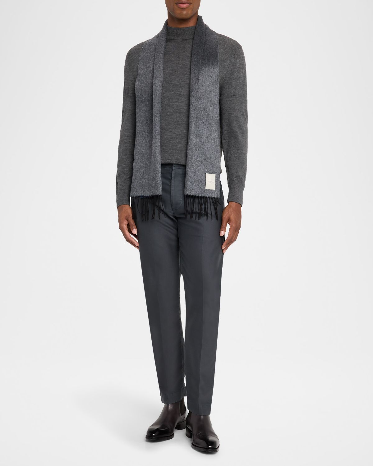 PIACENZA 1733 Men 's Mirror Silk and Cashmere Double-Faced Scarf