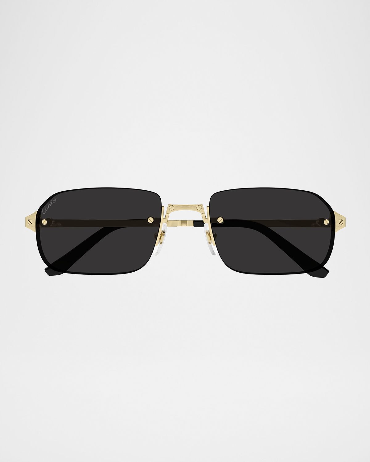 Cartier Men 's Metal Rimless Rectangle Sunglasses