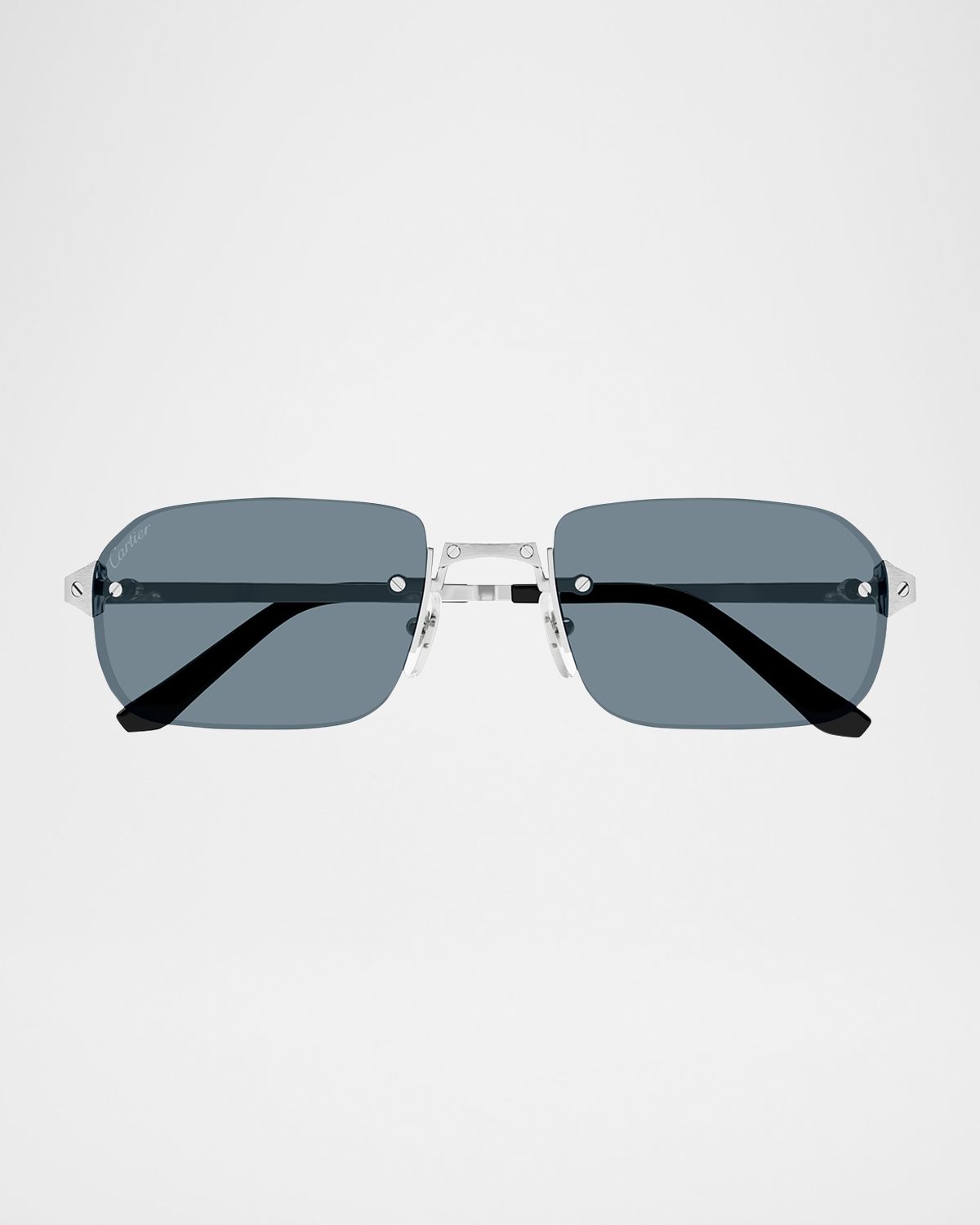 Cartier Men 's Metal Rimless Rectangle Sunglasses | Thumbnail 4