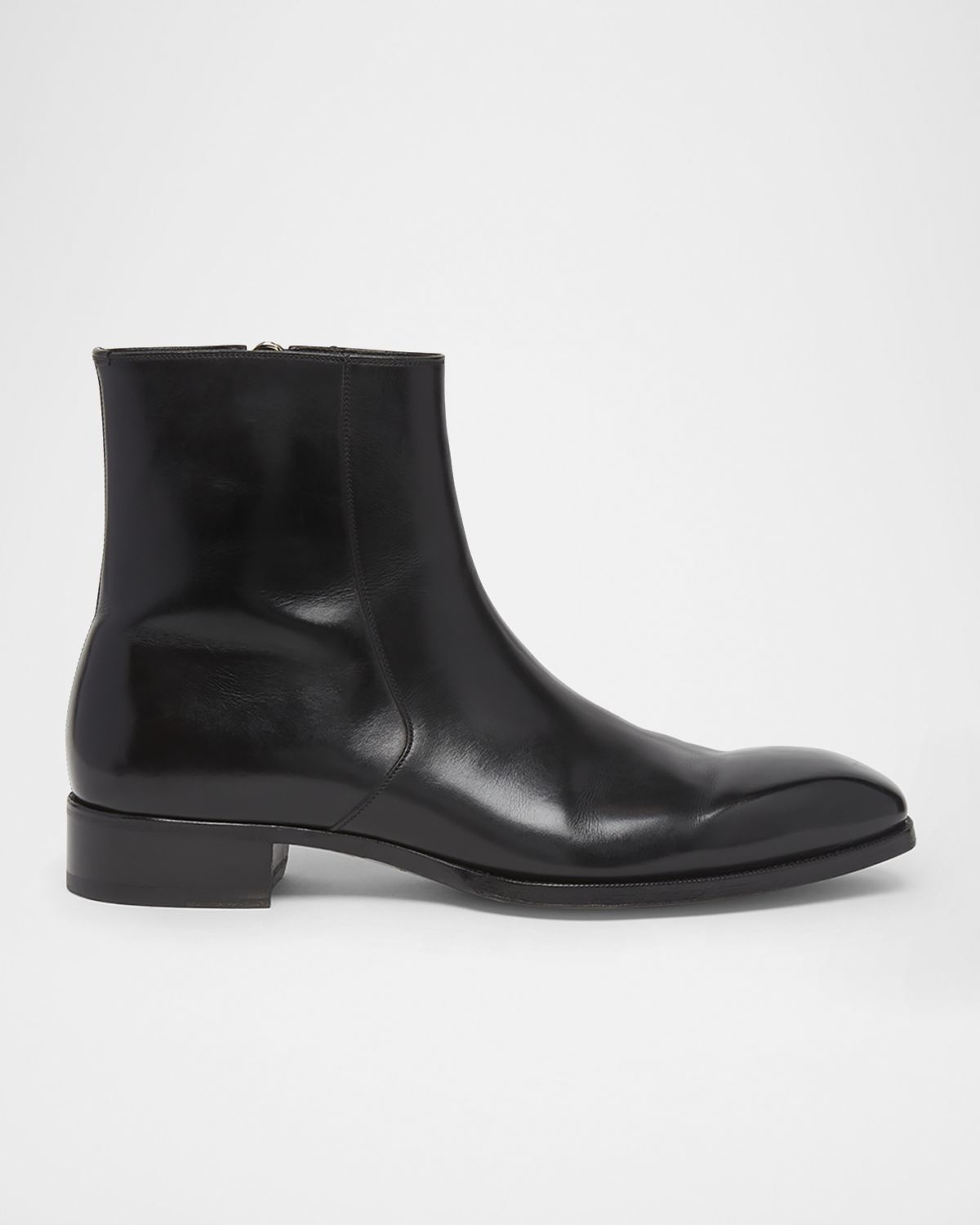 TOM FORD Men 's Elkan Burnished Leather Zip Boots