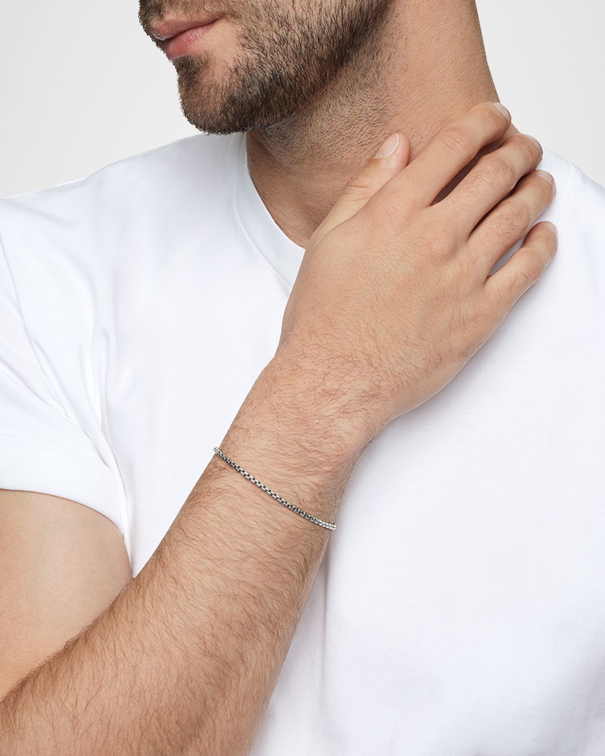 David Yurman Men 's Box Chain Bracelet in Silver, 2.7mm