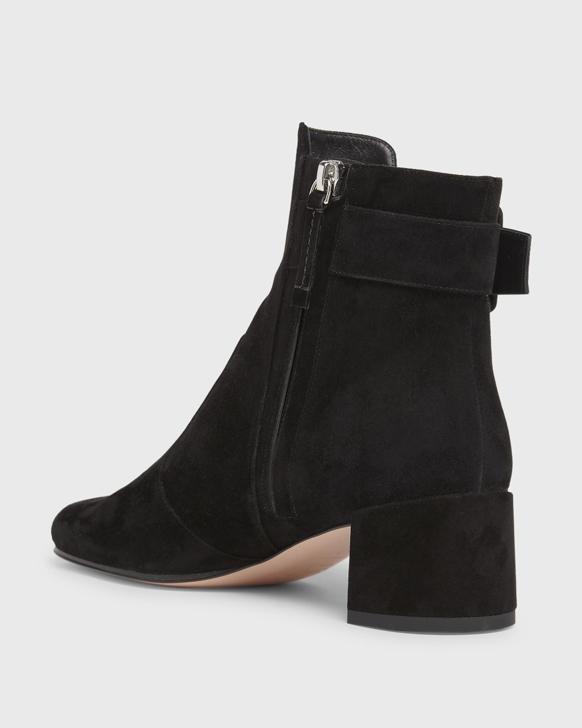 Roger Vivier Tres Vivier Suede Buckle Ankle Booties