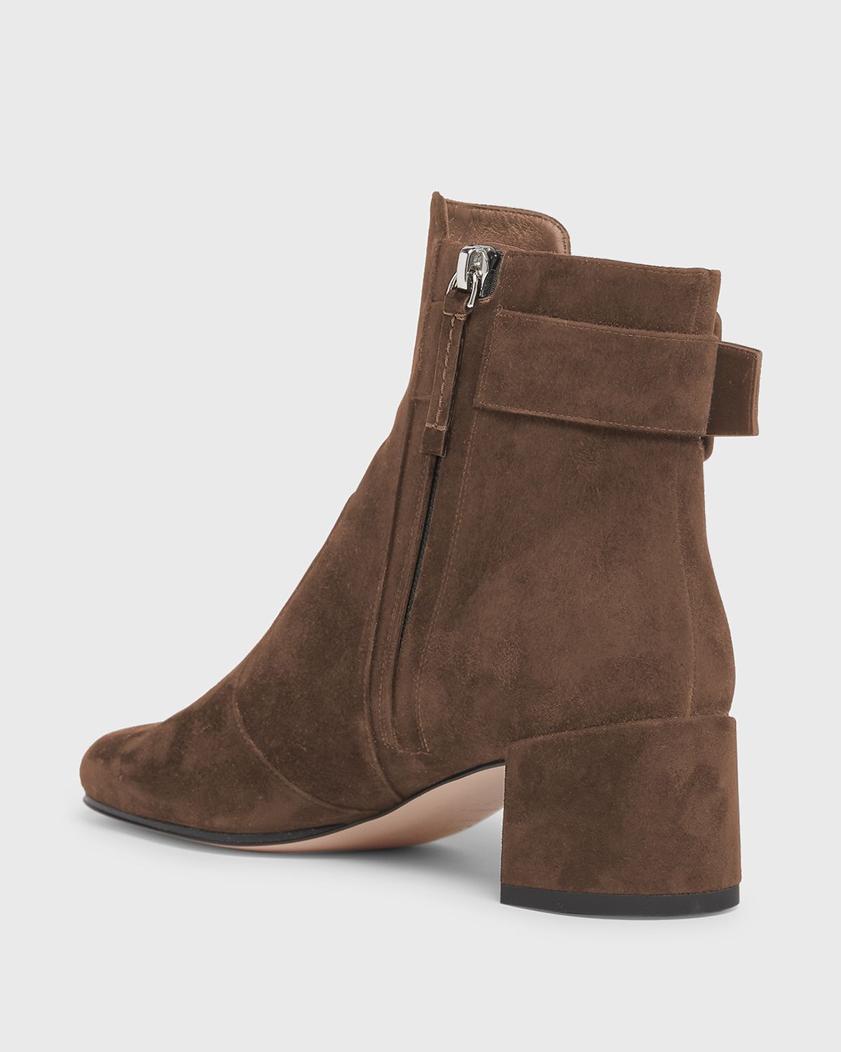 Roger Vivier Tres Vivier Suede Buckle Ankle Booties