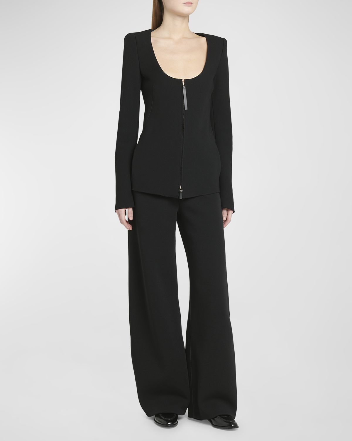 Giorgio Armani Double-Jersey Virgin Wool Zip Jacket