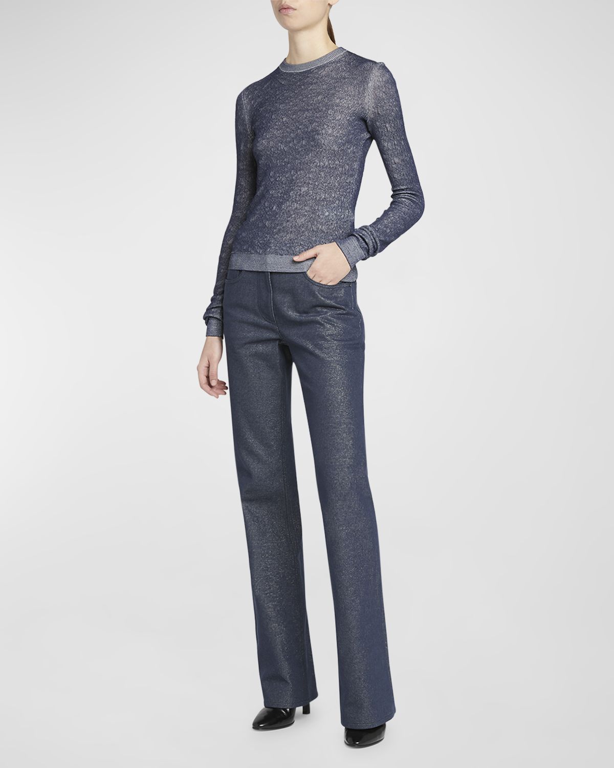 Giorgio Armani Shiny Viscose Knit Top