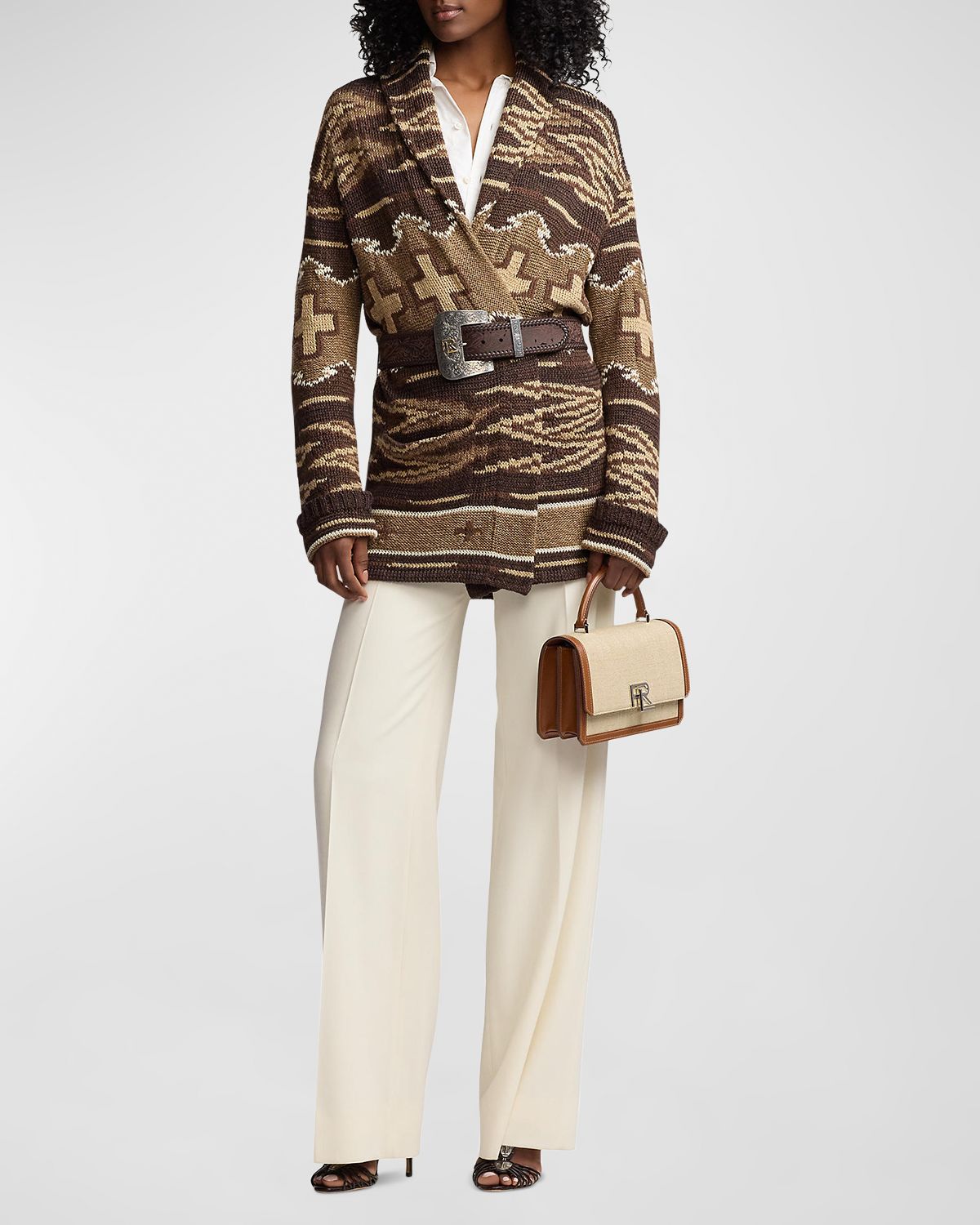 Ralph Lauren Collection Shawl Knit Self-Tie Cardigan