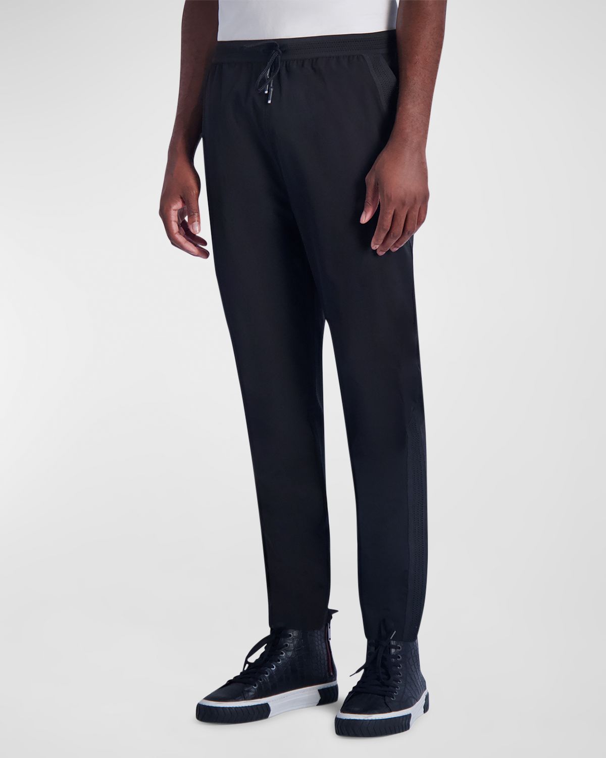 Karl Lagerfeld Paris Men 's Mesh-Trim Track Pants