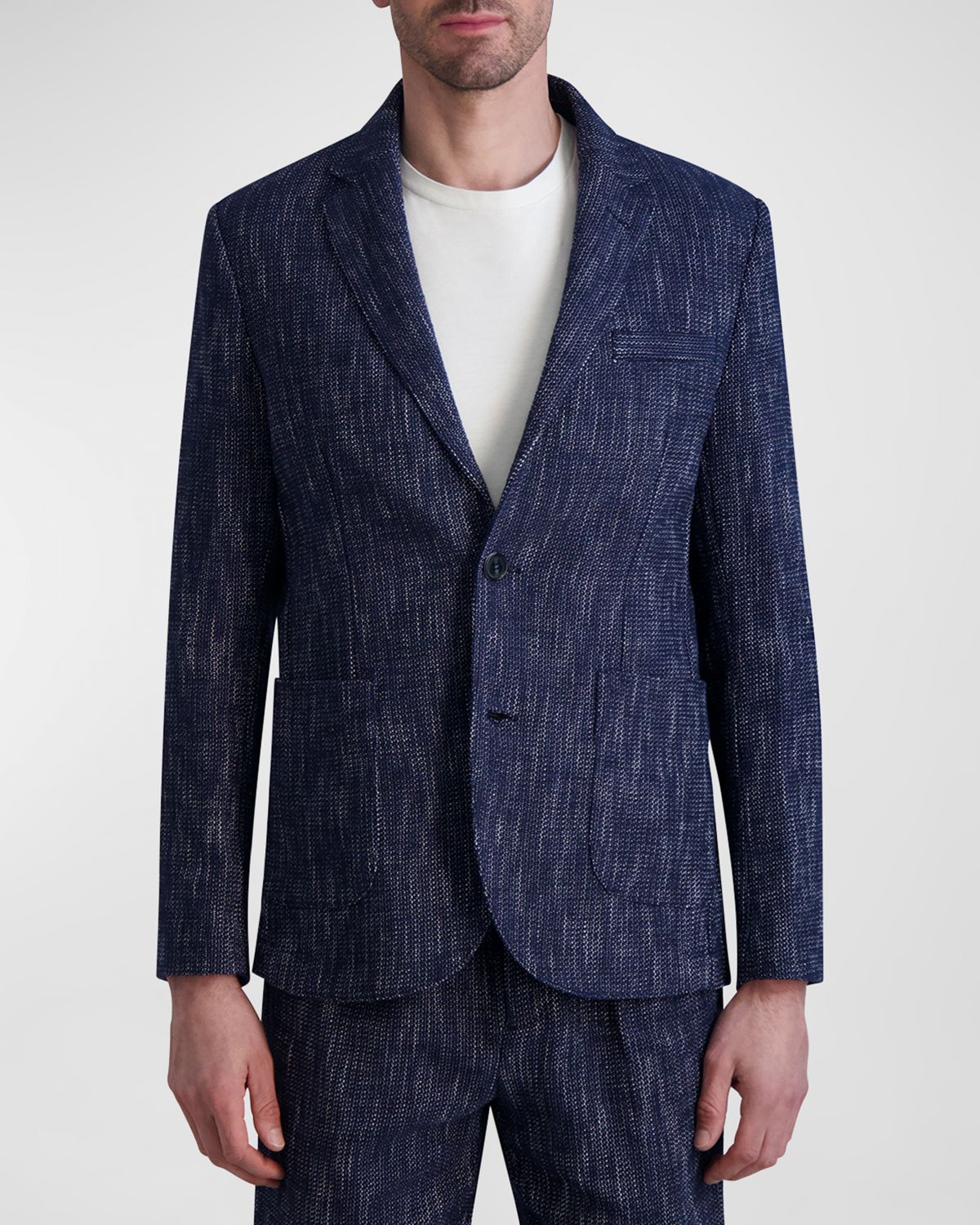 Karl Lagerfeld Paris White Label Men 's Melange Cotton Blazer