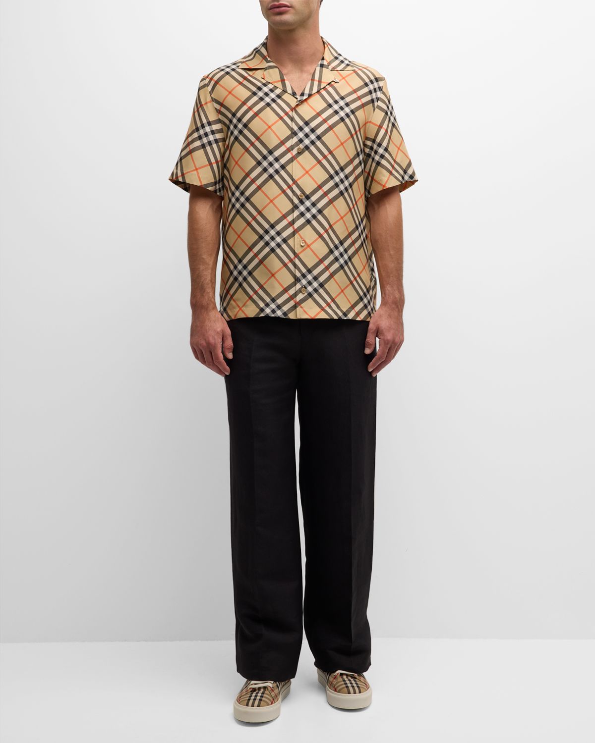 Burberry Men 's Check Camp Shirt
