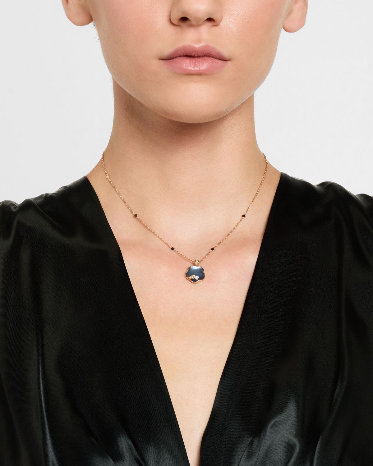 Pasquale Bruni Ton Joli 18K Rose Gold Diamond and Moonstone-Onyx Pendant Necklace