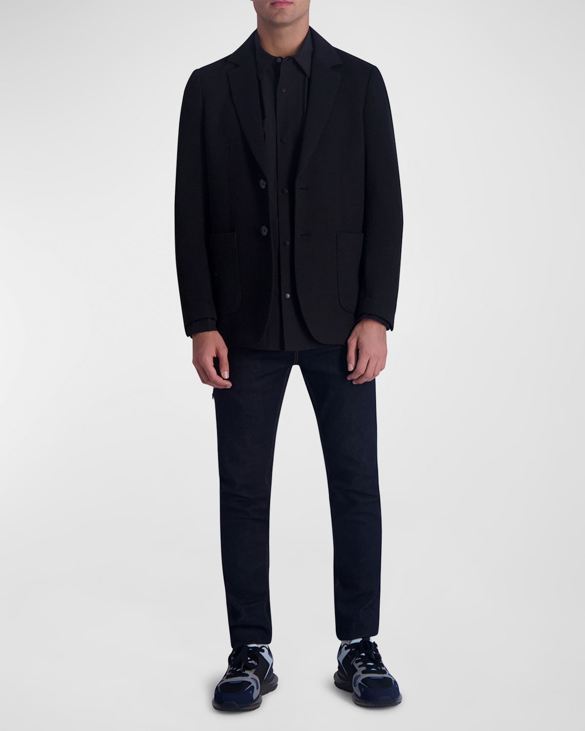 Karl Lagerfeld Paris Men 's Monogram Jacquard Blazer