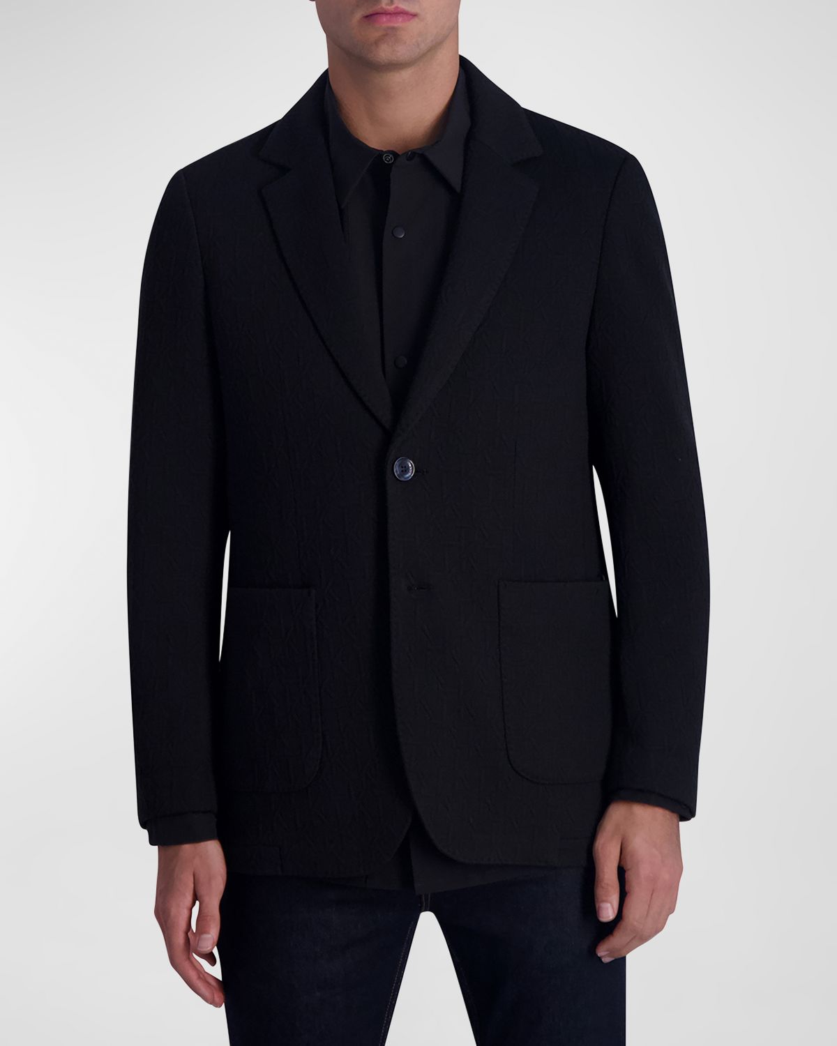 Karl Lagerfeld Paris Men 's Monogram Jacquard Blazer