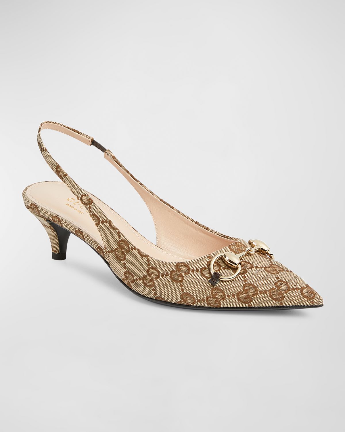 Gucci Erin GG Canvas Bit Slingback Pumps