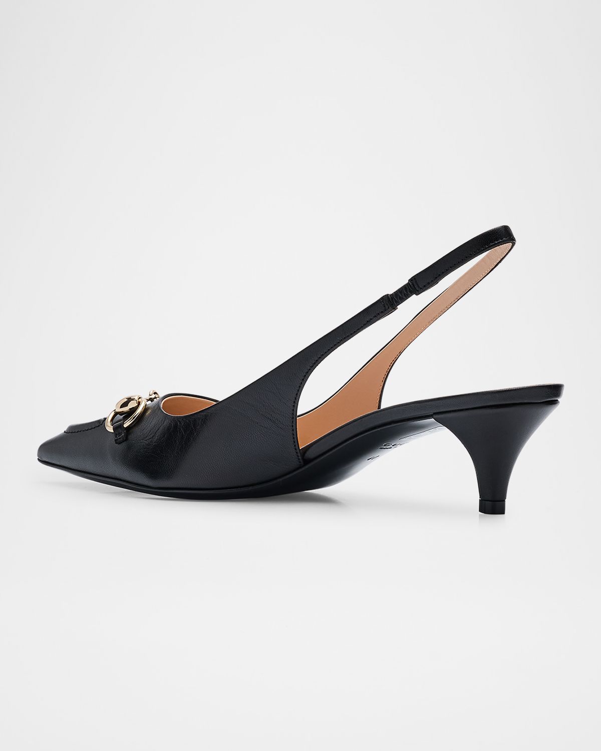 Gucci Erin Leather Horsebit Slingback Pumps