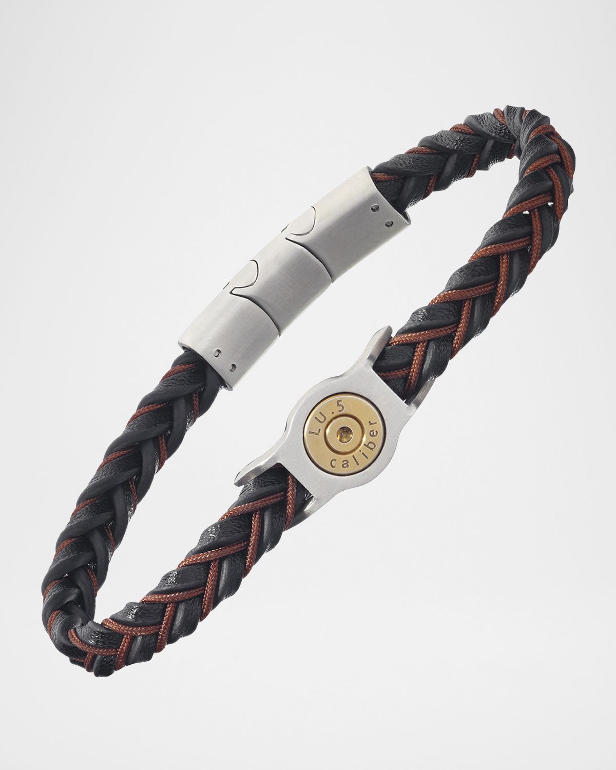 Link Up Men 's Cartridge 2 Leather and Nylon Bracelet