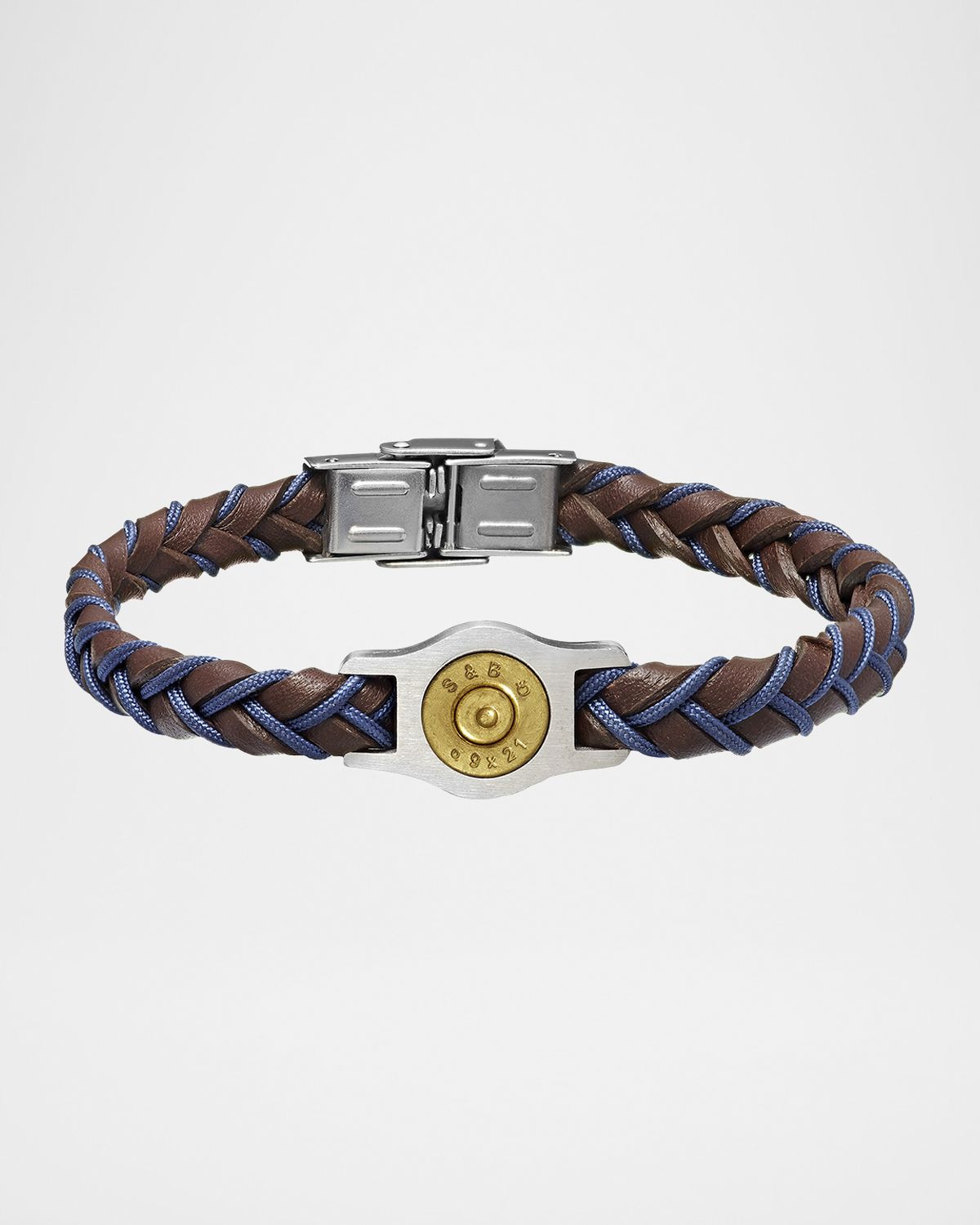 Link Up Men 's Cartridge 2 Leather and Nylon Bracelet