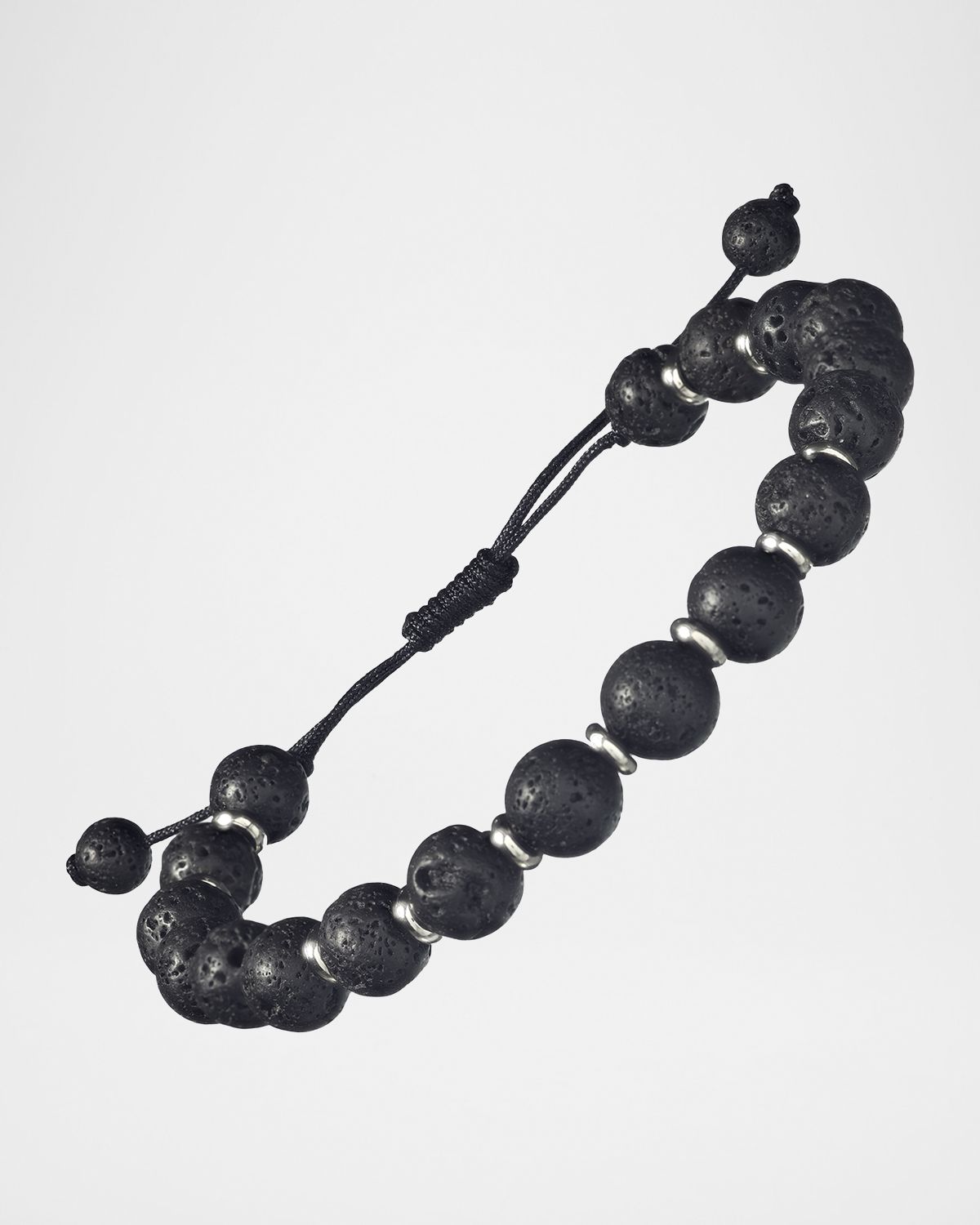 Link Up Men 's Lava Stone Beaded Bracelet