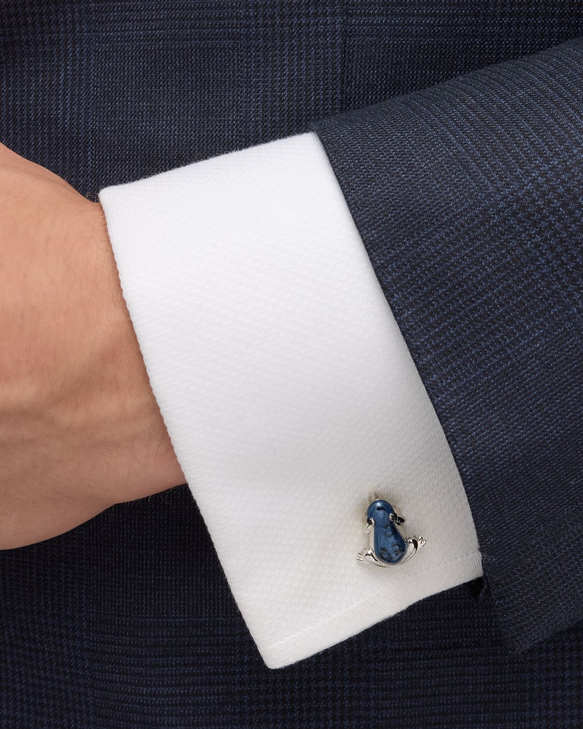 Link Up Men 's Enamel Frog Cufflinks