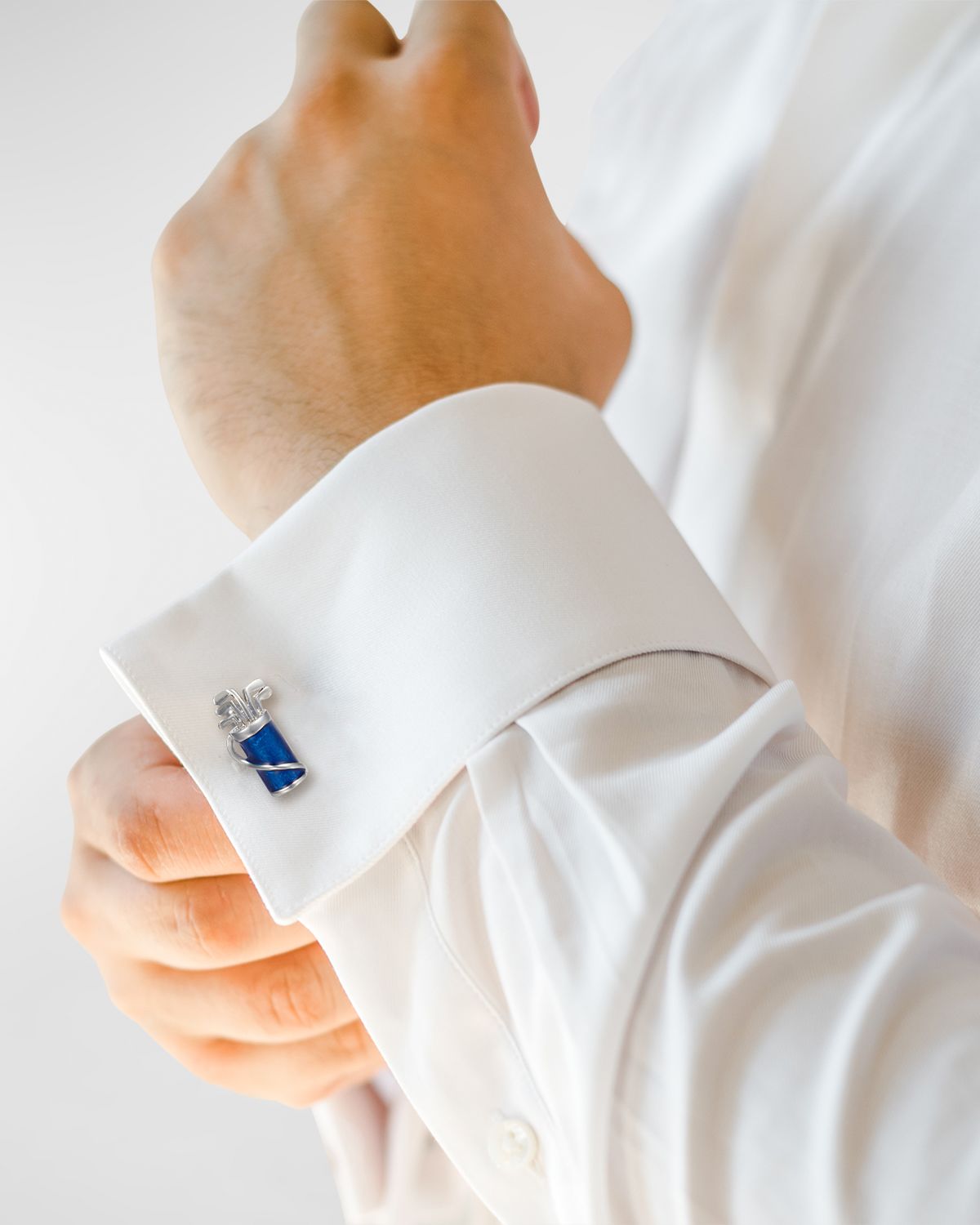 Link Up Men 's Enamel Golf Bag Cufflinks