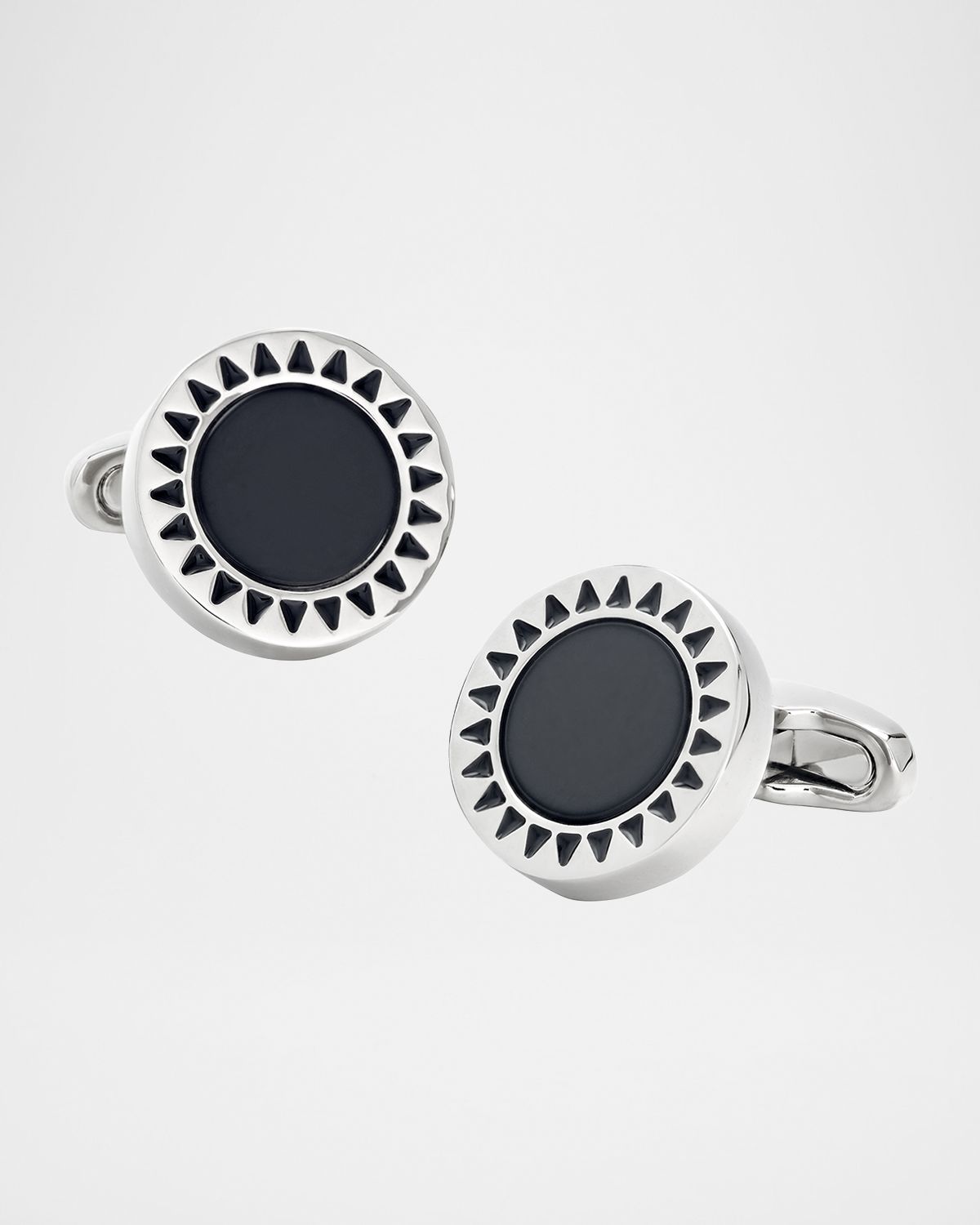Link Up Men 's Round Enamel Sunburst Cufflinks
