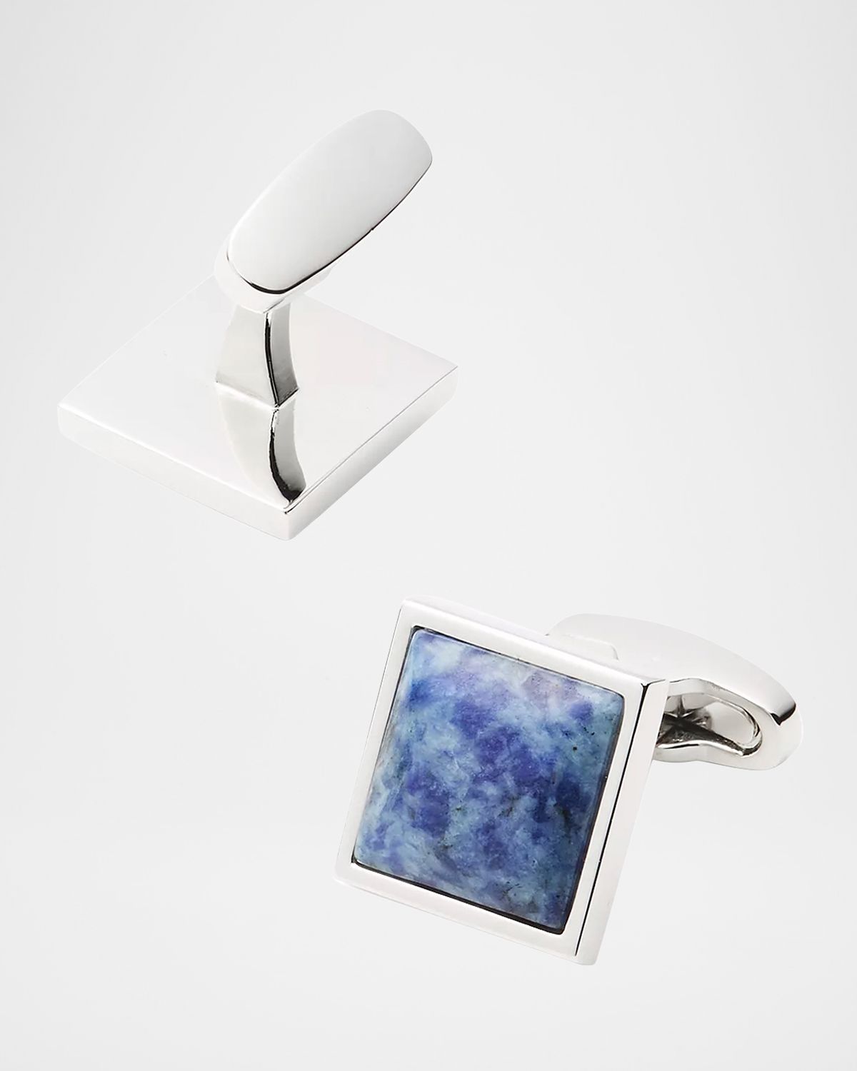 Link Up Men 's Square Blue Stone Cufflinks