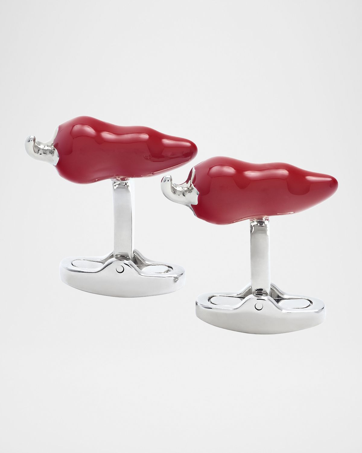 Link Up Men 's Enamel Red Chili Pepper Cufflinks