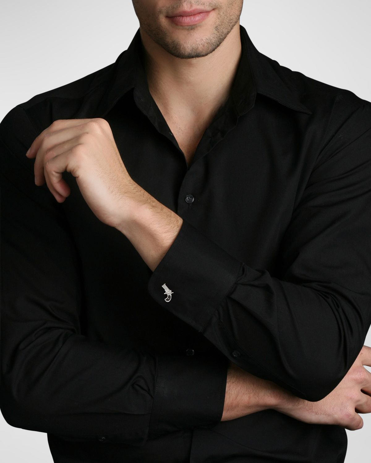 Link Up Men 's Revolver Pistol Cufflinks