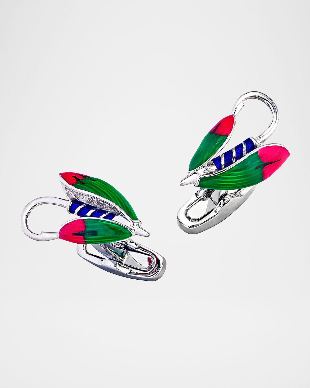 Link Up Men 's Colorful Feather Fly Fishing Cufflinks