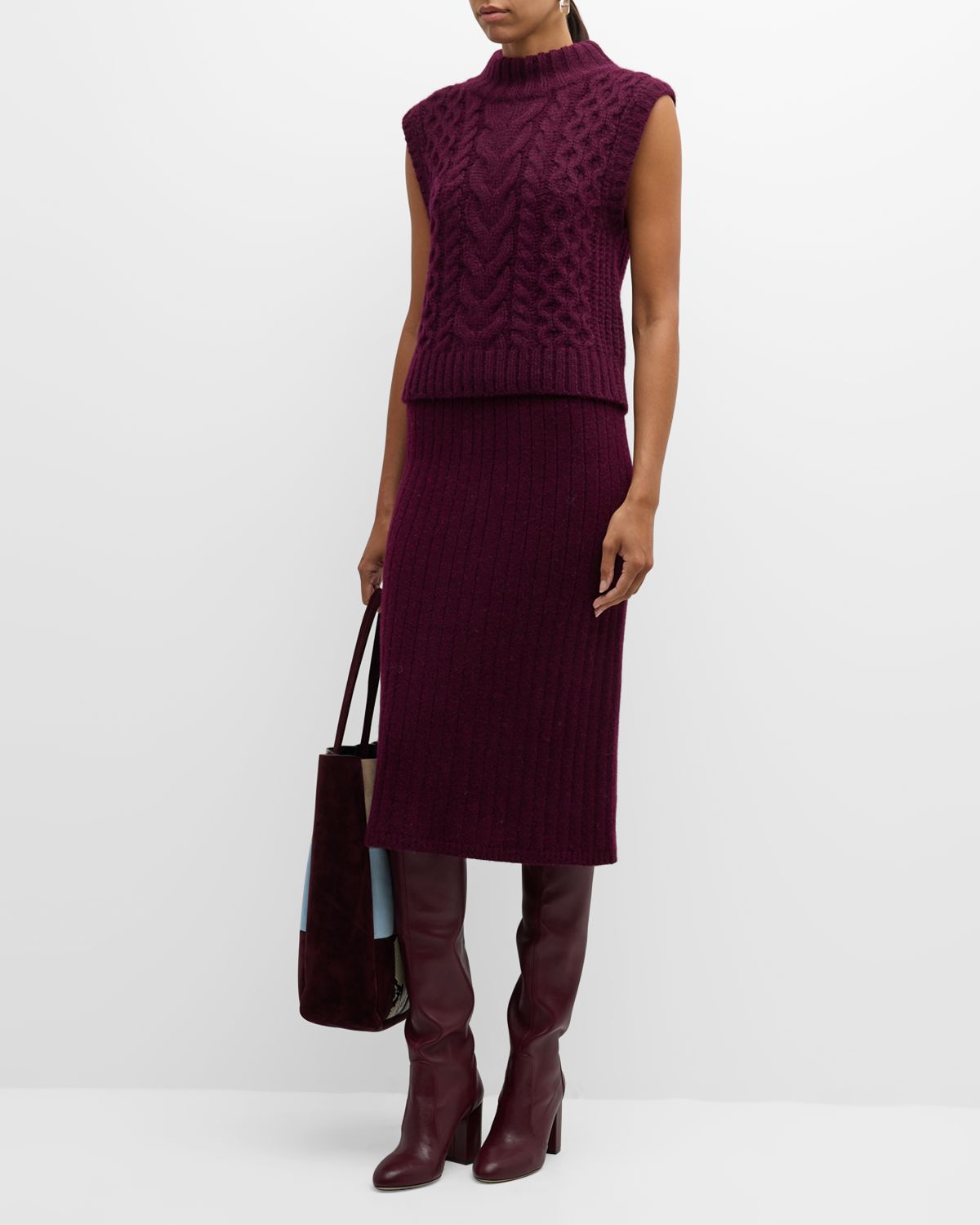 ELEVEN SIX Ada Cable Knit Tank Sweater