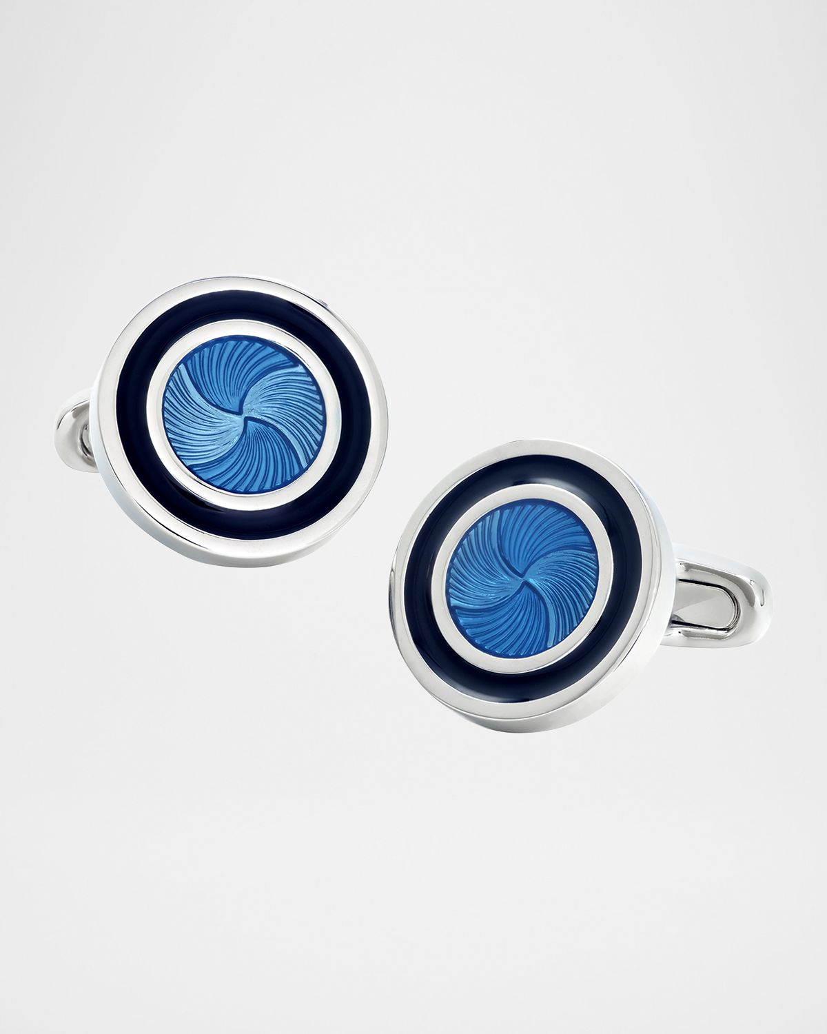 Link Up Men 's Round Enamel Pinwheel Cufflinks