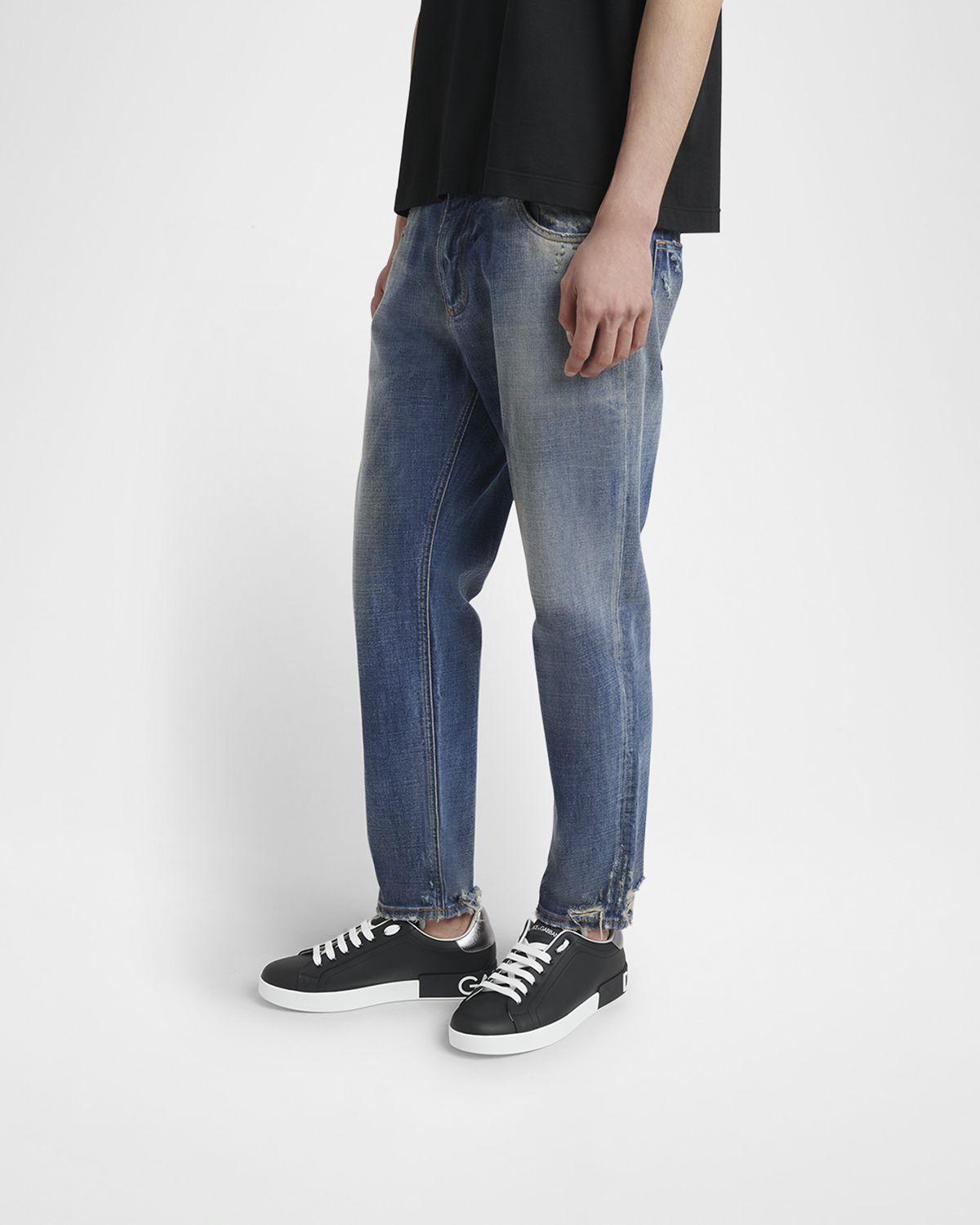 Dolce & Gabbana Men 's Calfskin Portofino Low-Top Sneakers