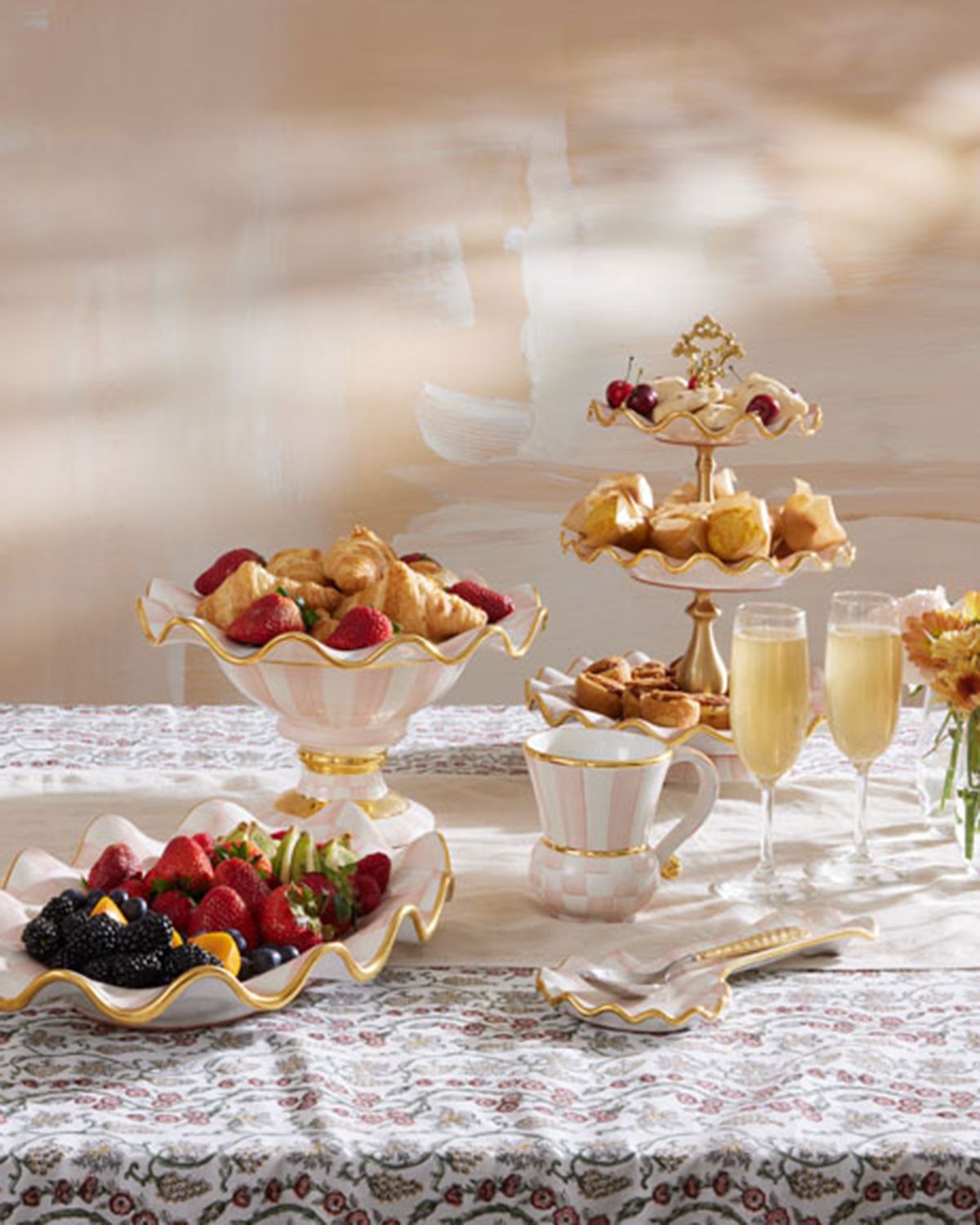 MacKenzie-Childs Rosy Check Ceramic Mug