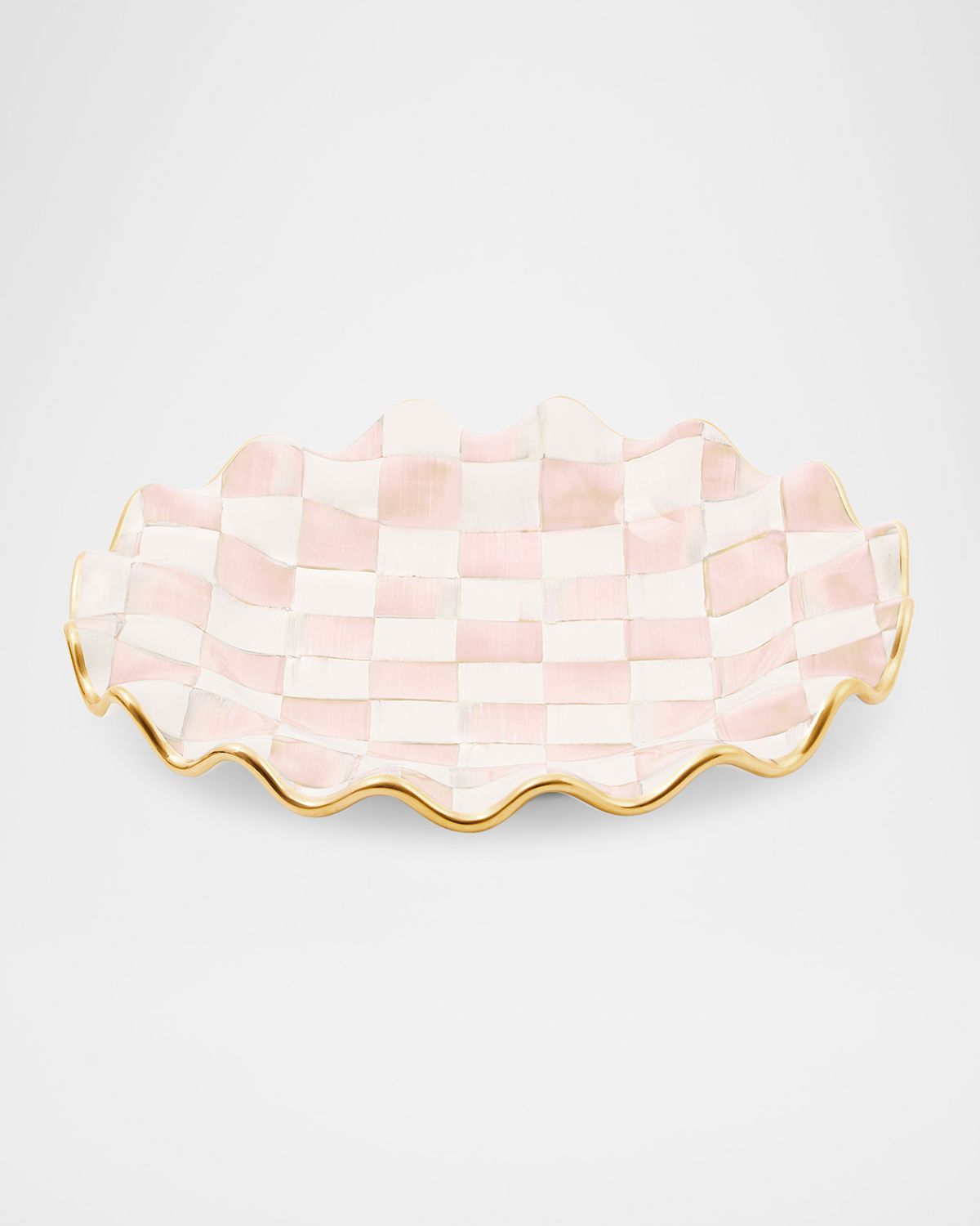 MacKenzie-Childs Rosy Check Ceramic Fluted Dinner Plate