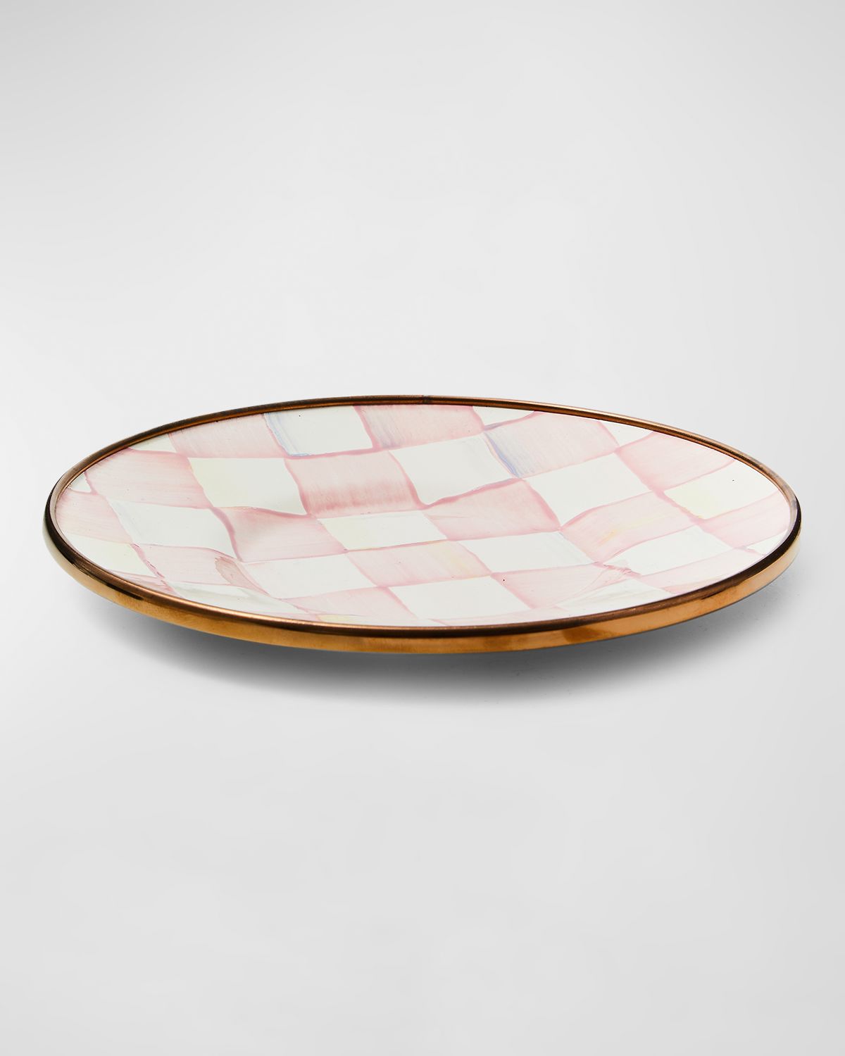 MacKenzie-Childs Rosy Check Enamel Saucer