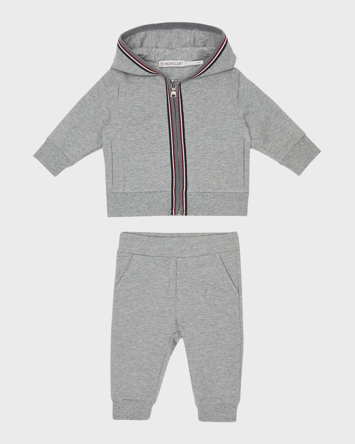 Moncler Boy 's Two-Piece Tri-Stripe Hoodie & Sweatpants Set, Size 6M-3 | Thumbnail 4