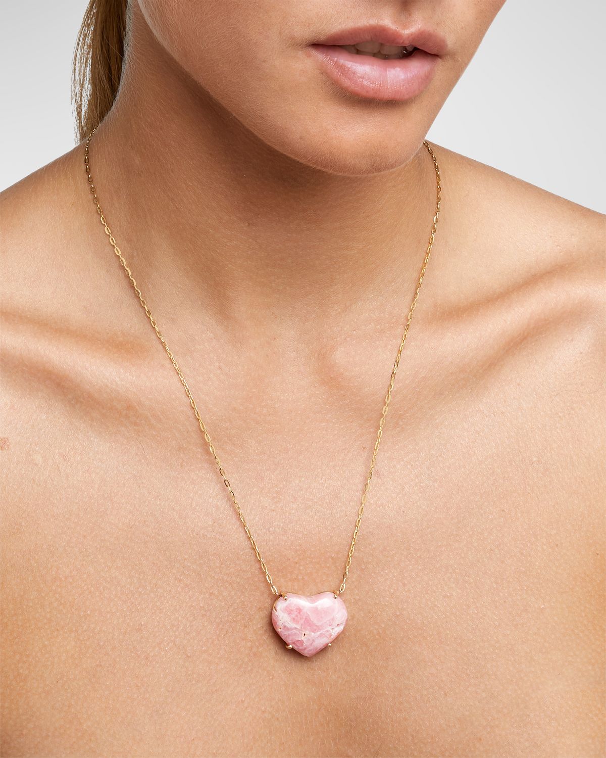 JIA JIA Rhodochrosite Heart Pendant Necklace