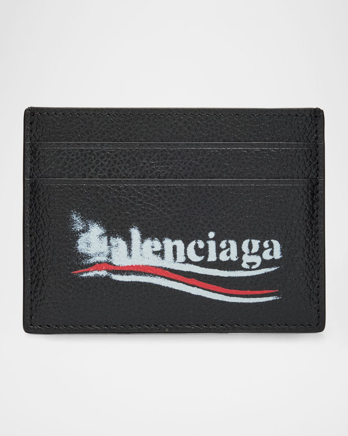 Balenciaga Men 's Cash Leather Card Holder