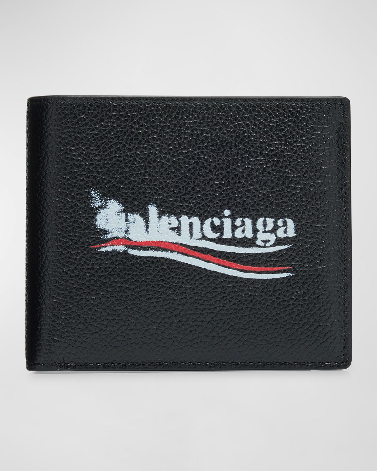 Balenciaga Men 's Cash Square Leather Bifold Wallet