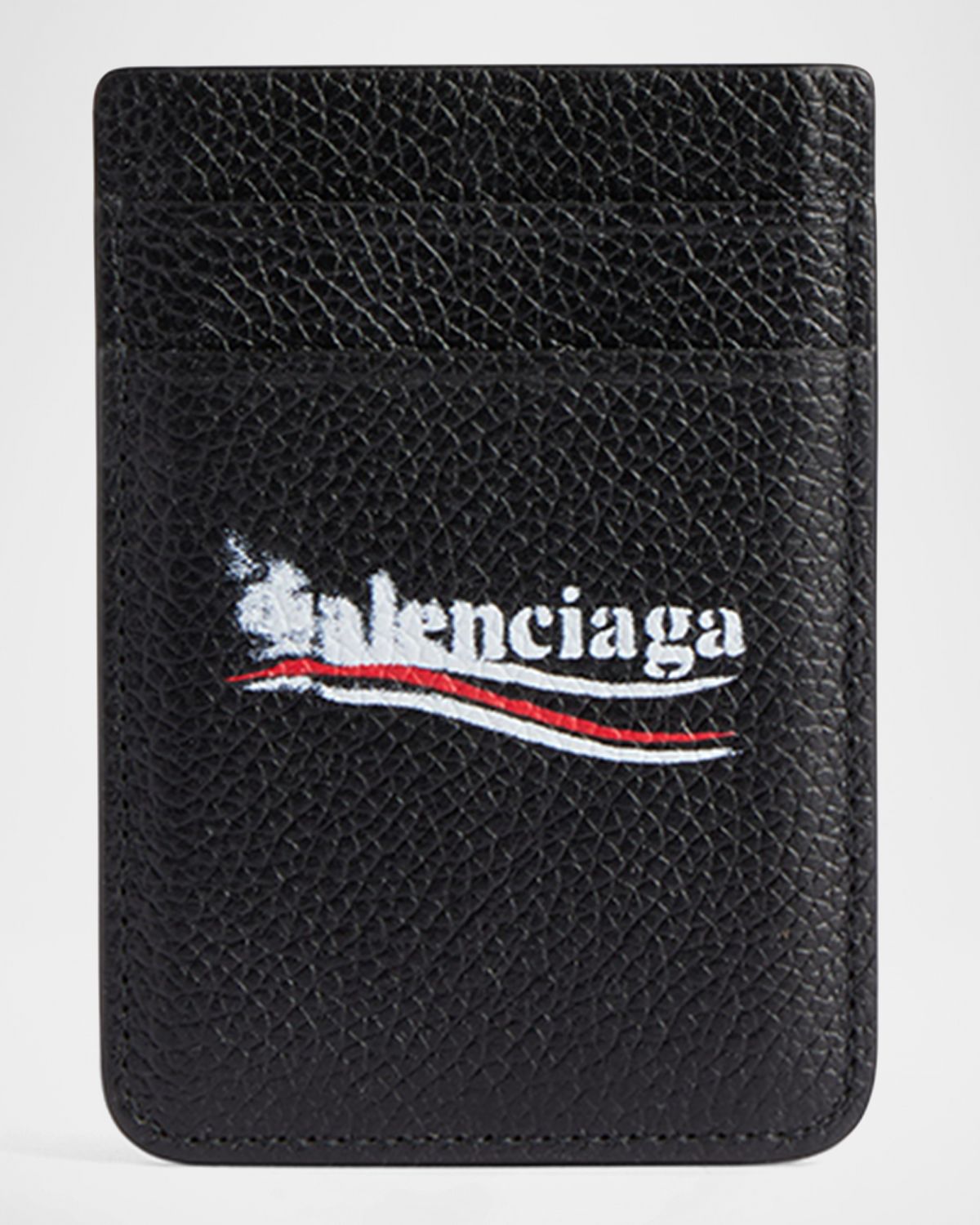 Balenciaga Men 's Cash Magnet Leather Card Holder
