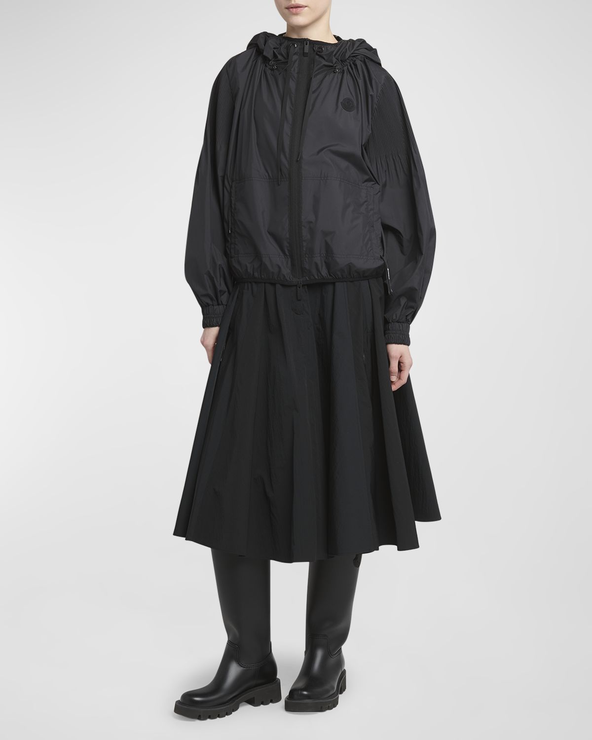 Moncler Auxonne Matte Hooded Windbreaker Jacket