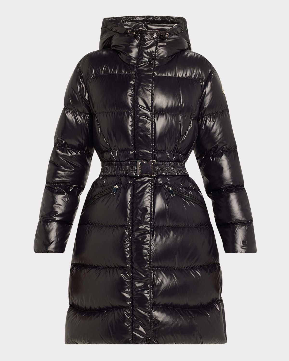 Moncler Bellevue Hooded Long Down Jacket