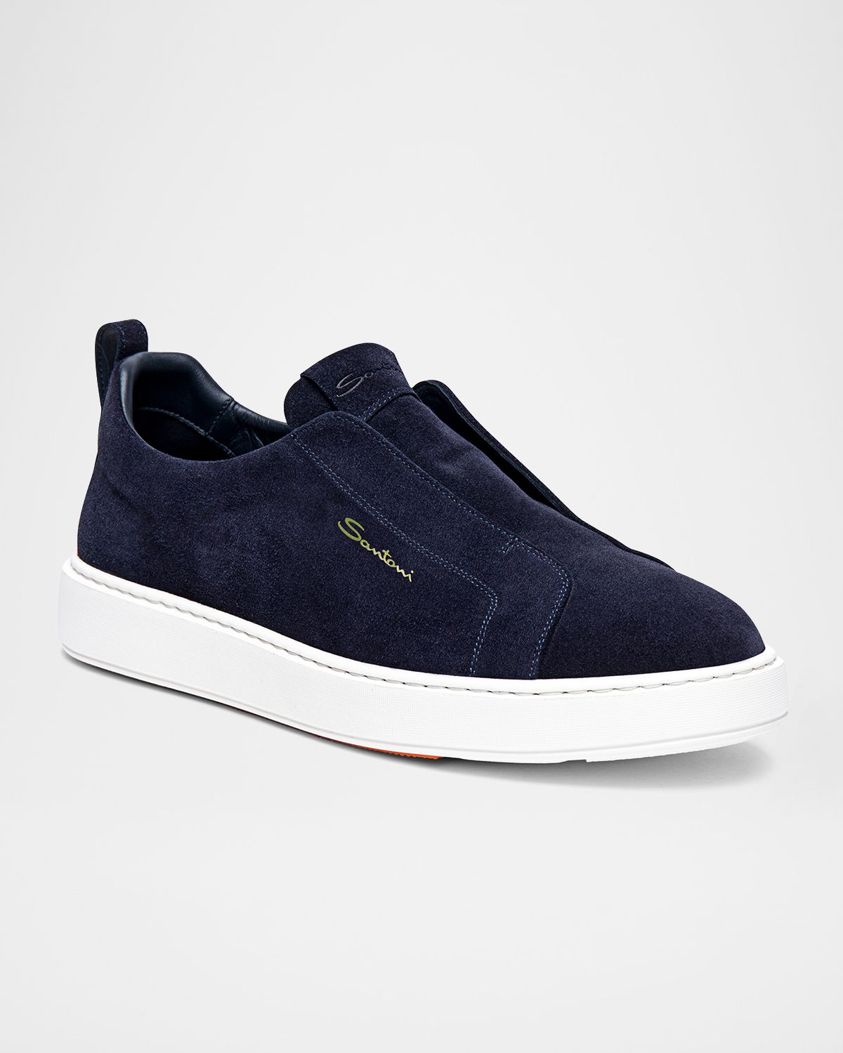 Santoni Men 's Suede Low-Top Slip-On Sneakers